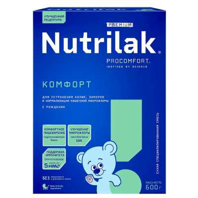 Cмесь сухая Nutrilak Premium Комфорт специализированная 600г с 0 месяцев Nutrilak 1